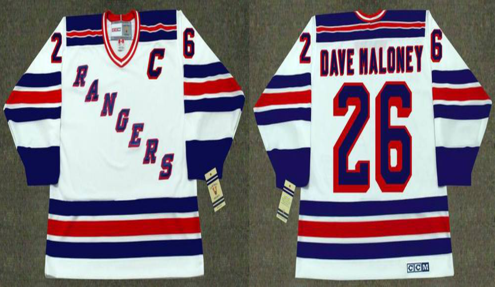 2019 Men New York Rangers #26 Dave Maloney white CCM NHL jerseys